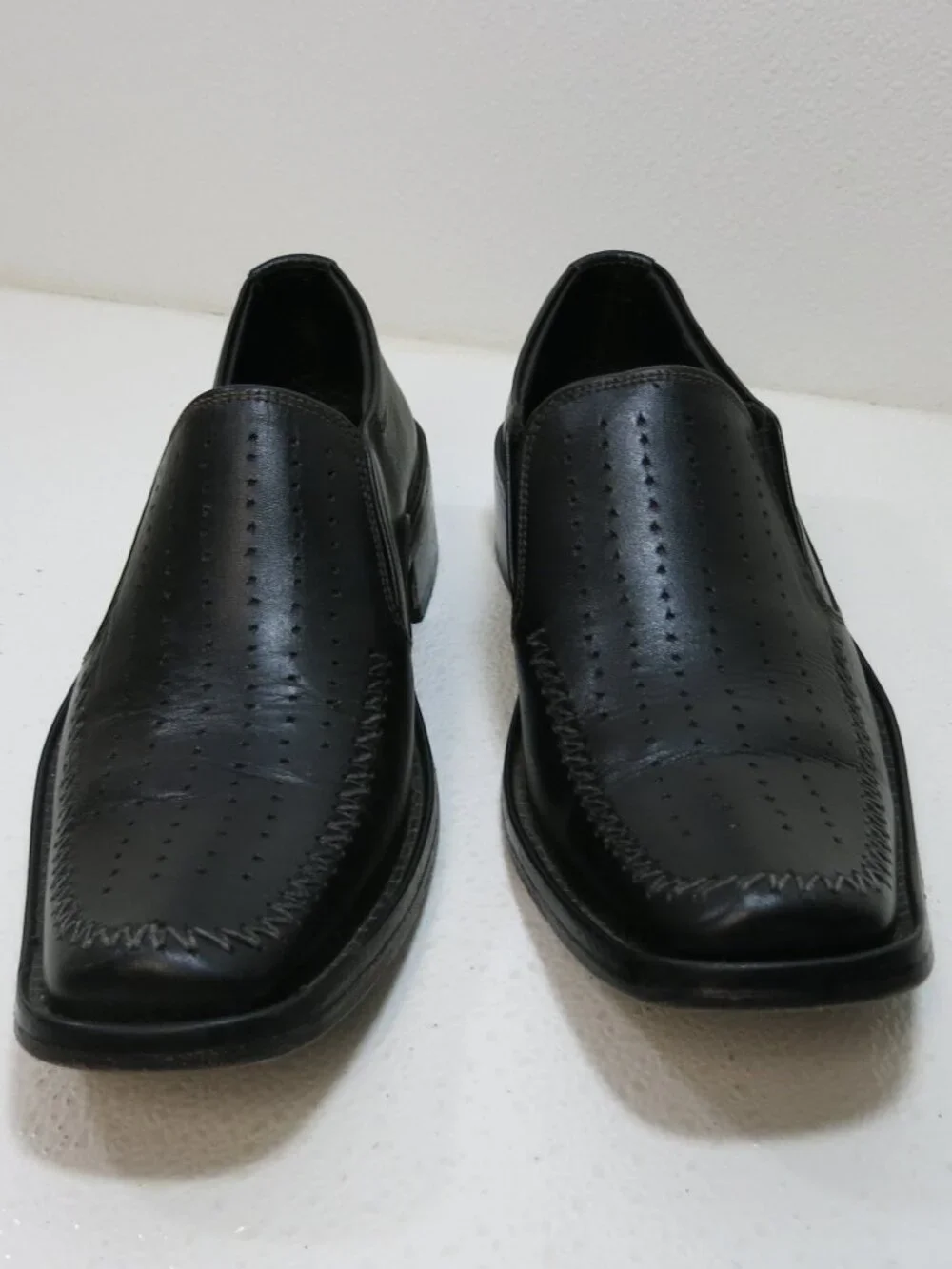 Foot Fellow Black Leather Comfort Dress Men's Footwear Loafers Shoes 7 M